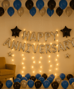 Elevate Anniversaries - Blue & Silver Decor