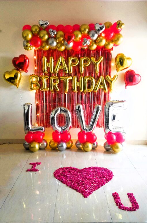 Romantic Red Theme Birthday Decor - Image 2