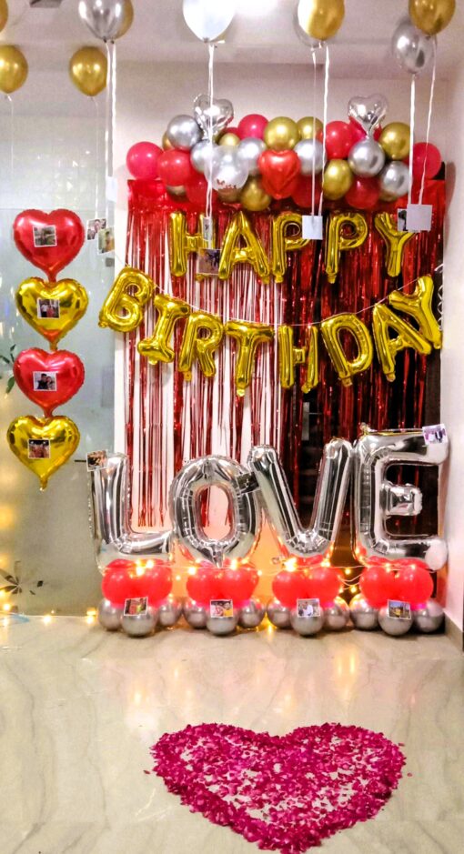Romantic Red Theme Birthday Decor - Image 3