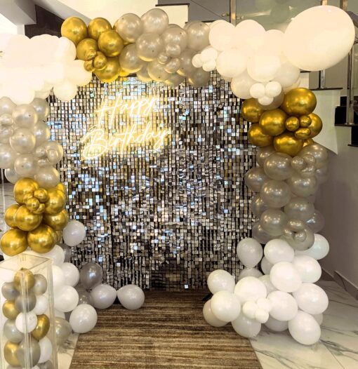 Grey & Gold Sequin Birthday Decor - Image 2