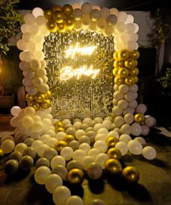 Grey & Gold Sequin Birthday Decor