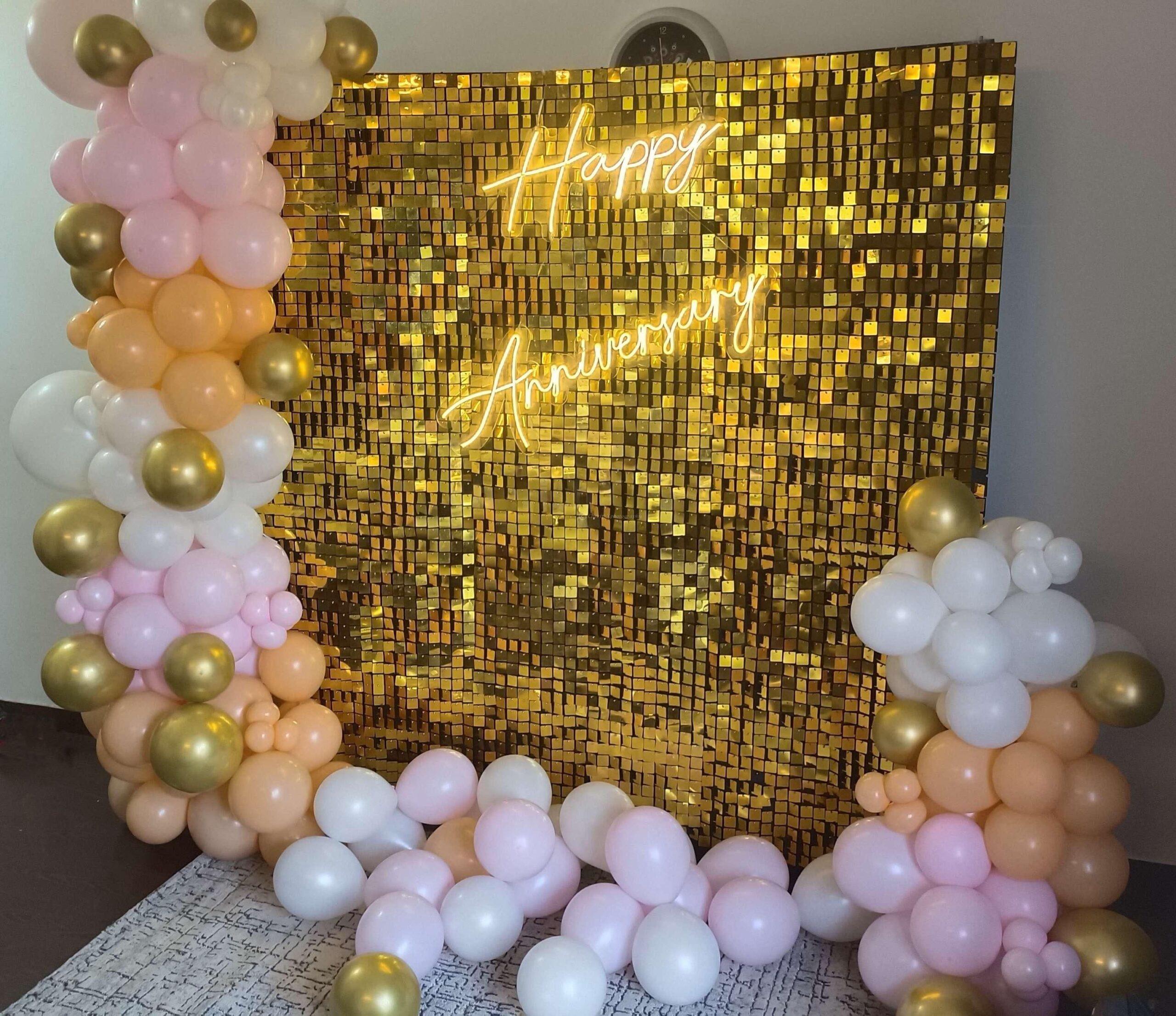 Dazzling Golden Sequin wall backdrop Decor - Image 5