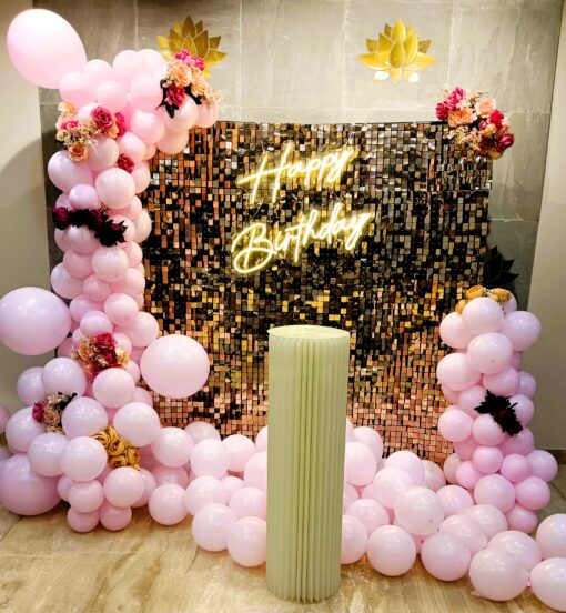 Pastel Pink & Rose Gold Sequin Decor - Image 3