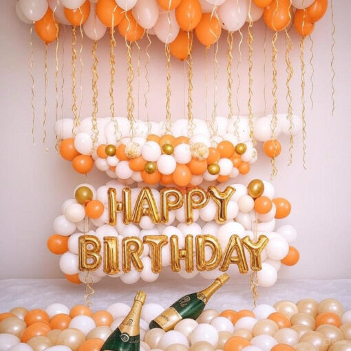 White & Peach Birthday Celebration Decor