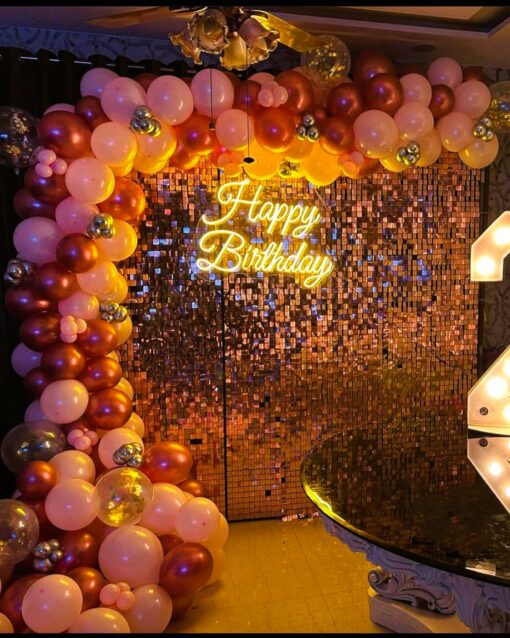 Premium Sequin Pink & Silver Neon Decor - Image 4