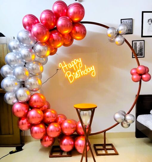 Dreamy Red-white Ring Birthday Decor - Image 2