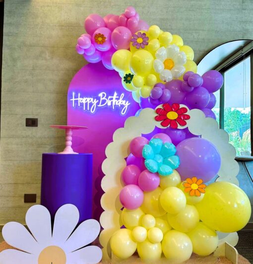 Floral & Pastel Balloon Birthday Decor - Image 2