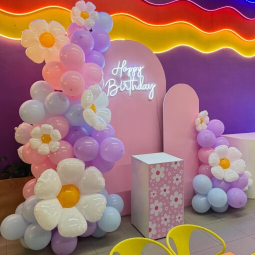 Floral & Pastel Balloon Birthday Decor - Image 3