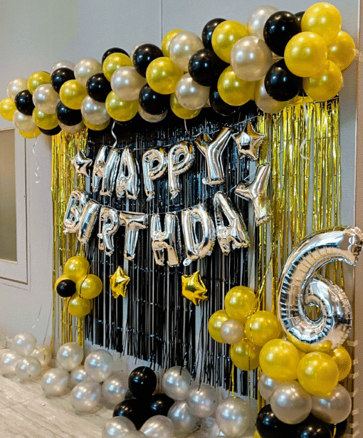 Glitzy Silver & Golden Balloon Decor - Image 4