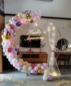 Alternative view of Anniversary Special- Pastel Purple and white Mesh Decor