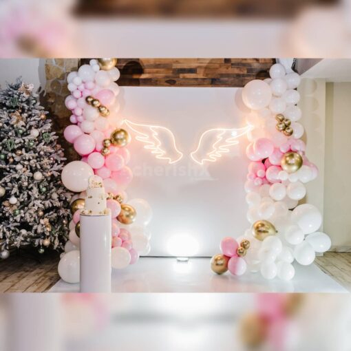 Blissful feather fantasy baby shower decor