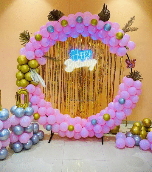 Charming Pink Ring Birthday Decor - Image 2