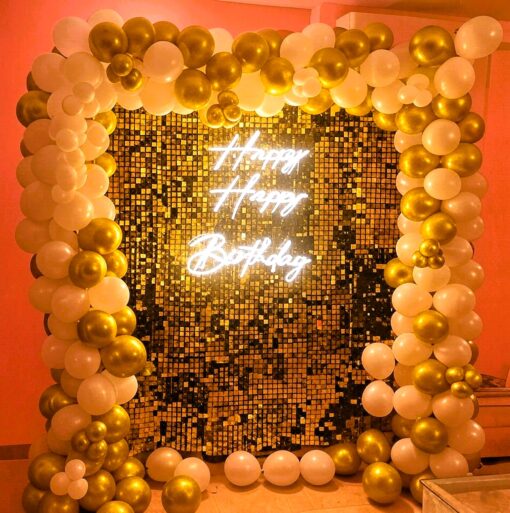 Classy Golden Sequin Birthday Decor