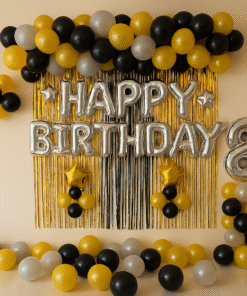 Glitzy Silver & Golden Balloon Decor