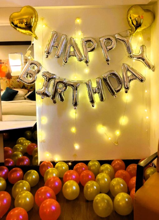 Dazzling Red & Golden Birthday Decor - Image 2