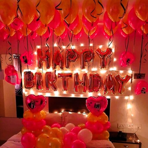 Dazzling Red & Golden Birthday Decor - Image 3