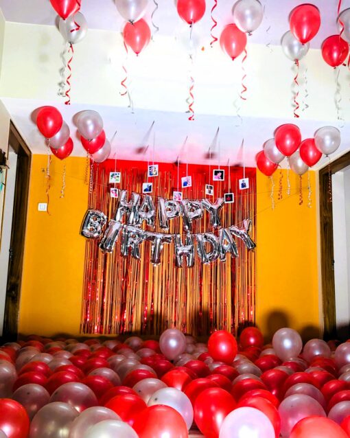 Dazzling Red & Golden Birthday Decor - Image 4