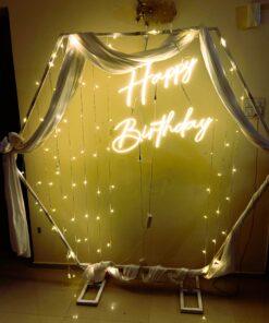 Alternative view of Elegant White Neon Birthday Celebrations Decor
