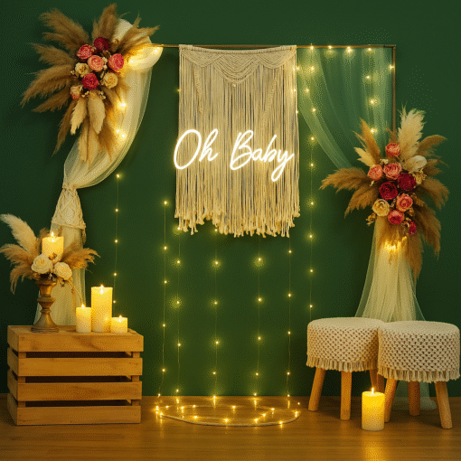 Enchanting Boho Baby Shower & Maternity Decor - Image 5