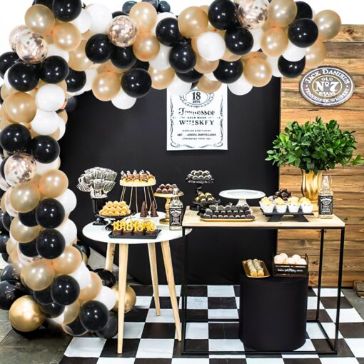 Fancy Black & Gold Birthday Decor - Image 3