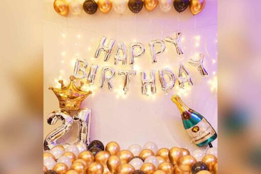 Golden Chrome Birthday Decoration