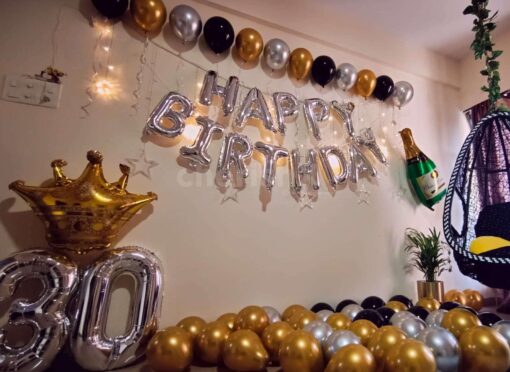 Golden Chrome Birthday Decoration - Image 2