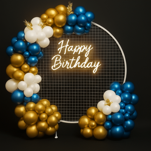 Golden Galaxy Mesh Birthday Decor