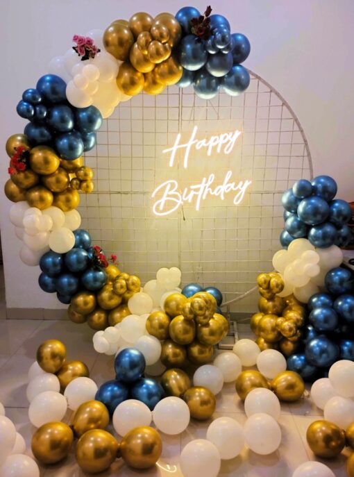 Golden Galaxy Mesh Birthday Decor - Image 2