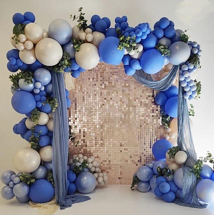 Golden & Shades of Sky Anniversary Decor - Image 3