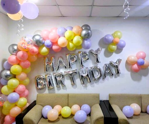 Grace Your Party: Pastel Birthday balloon Arc Decorations - Image 3
