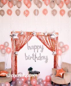Happy Birthday Rose Gold Surprise Decor
