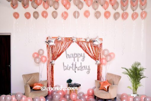Happy Birthday Rose Gold Surprise Decor