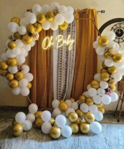 Alternative view of Oh Baby- White Hexagon Backdrop neon Decor