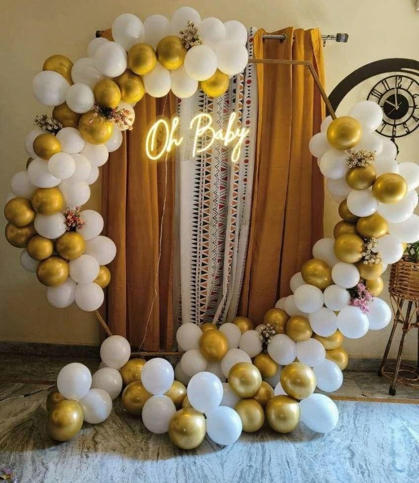 Oh Baby- White Hexagon Backdrop neon Decor - Image 2