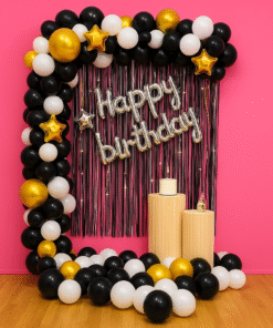 Opulent Black & White Balloon Decor