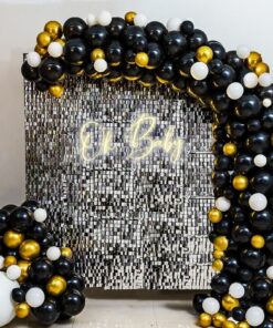 Premium Sequins Baby Shower Gold & Neon Decor