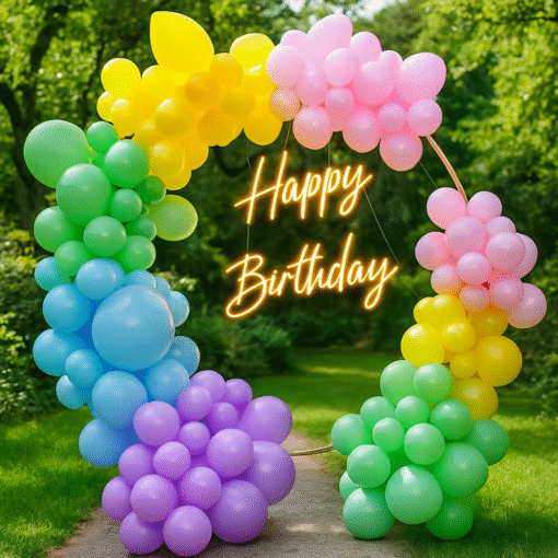 Rainbow Gala Ring Birthday Decor