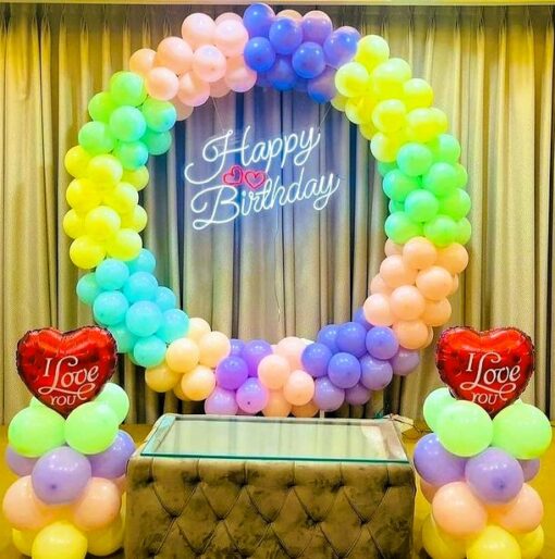 Rainbow Gala Ring Birthday Decor - Image 4