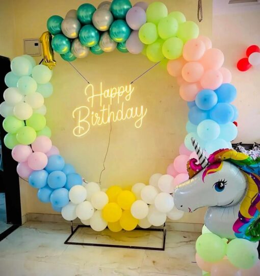 Rainbow Gala Ring Birthday Decor - Image 2