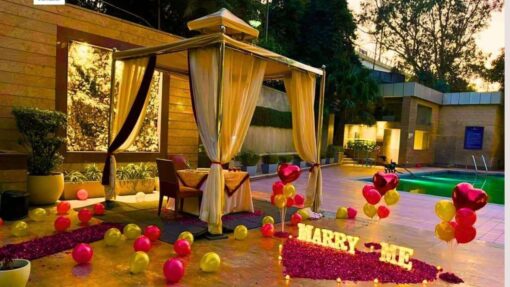 Romantic Proposal Rooftop Cabana