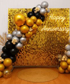 Shimmery Golden Anniversary Decor