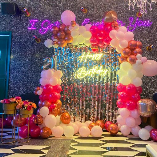 Silver Sparkle & Pink Elegance Birthday Decor