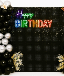 Stylish Black Sequin Birthday Decor