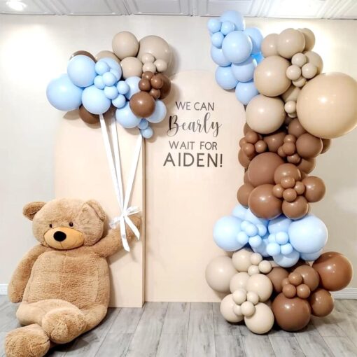 Vintage Charm Brown and Blue Baby Shower Decoration