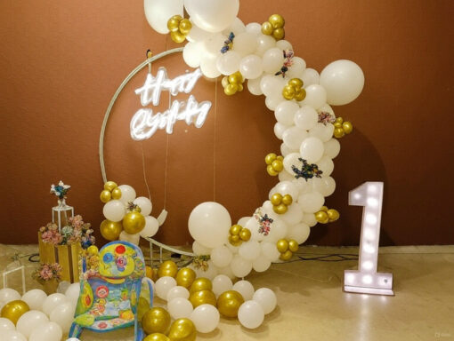 White & Gold Bliss Floral Birthday Theme - Image 3