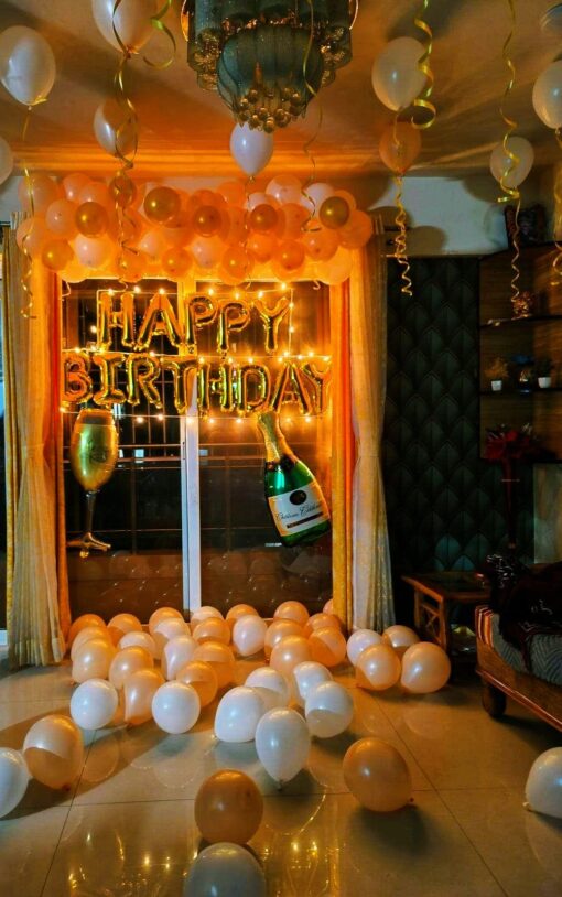 White & Peach Birthday Celebration Decor - Image 4
