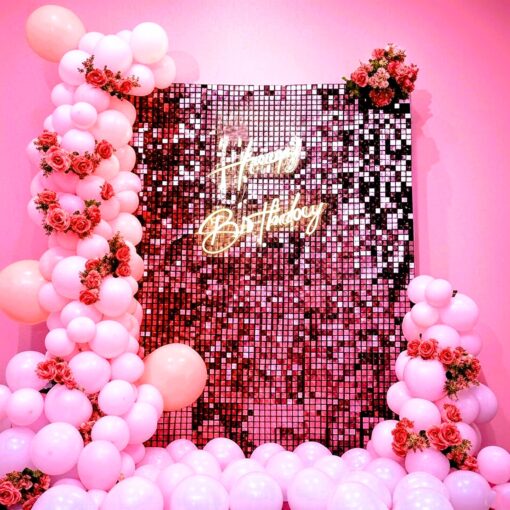 Pastel Pink & Rose Gold Sequin Decor