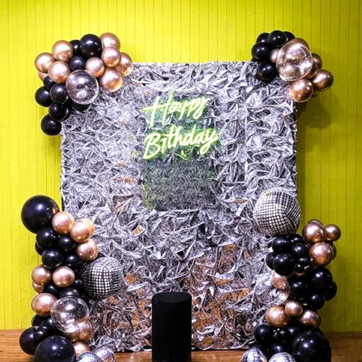 Black-Gold-Silver Trio Birthday Decor