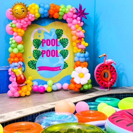 Vibrant Pool Party Splash Decor - Image 4