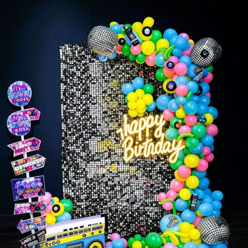 Retro Radiance & Sequin Magic Birthday theme